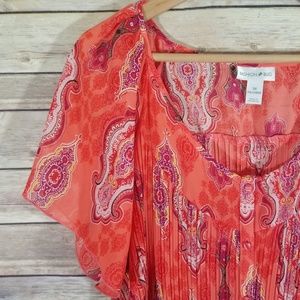 Fashion Bug Blouse Size 3X Short Sleeeve